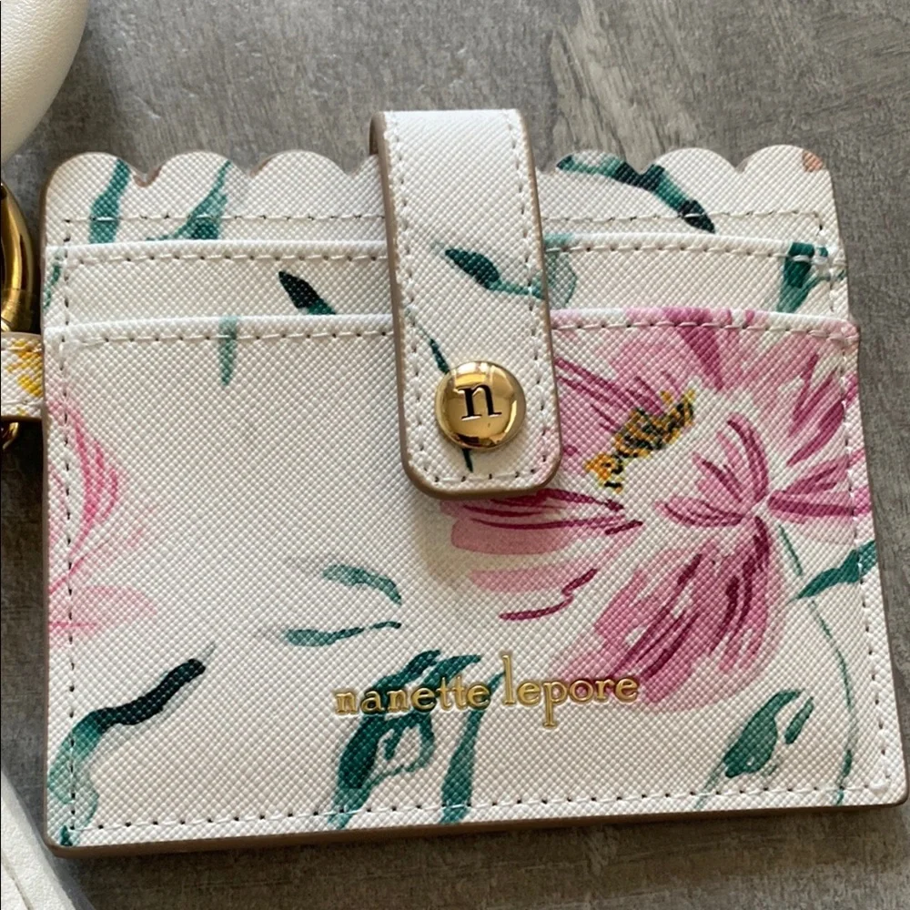 Nanette Lepore White and Pink Floral Key & Card Holder Set - Picture 2 of 4